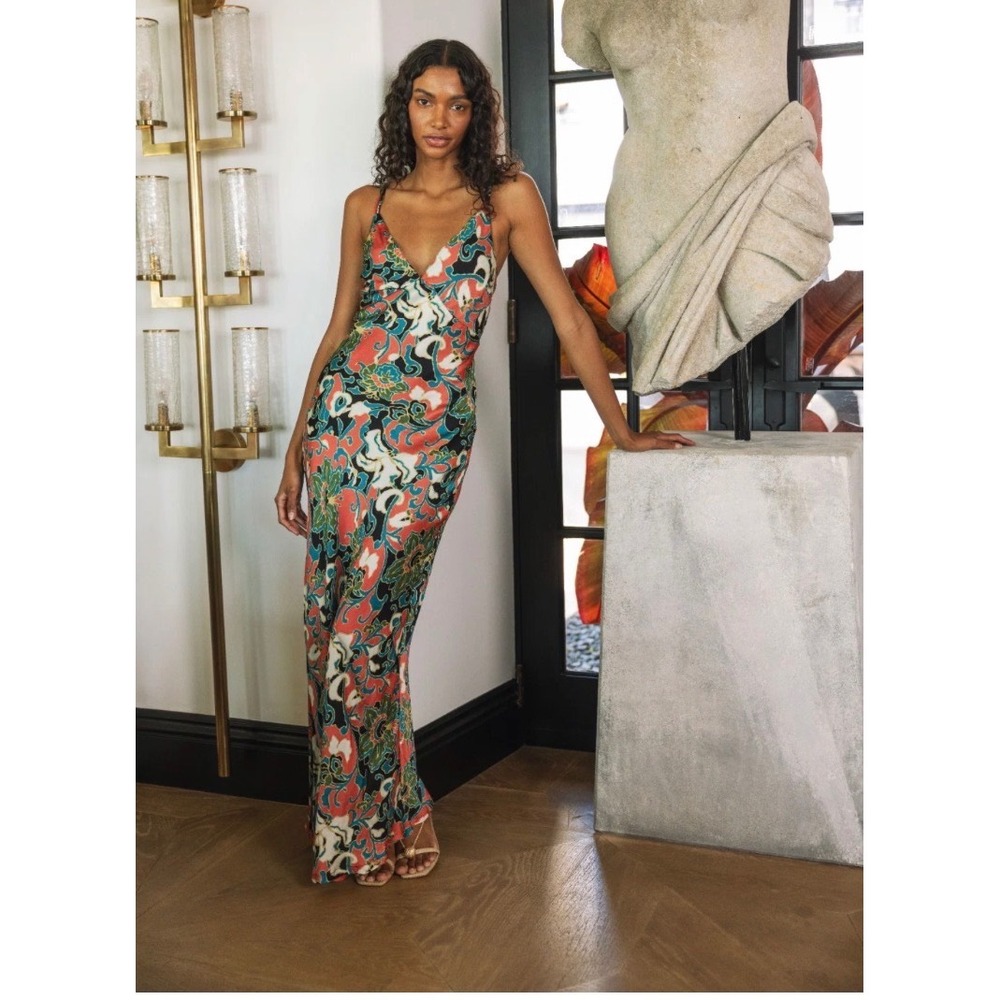 Cleobella Cadence Printed Ankle Dress in Gypsy Bloom size L